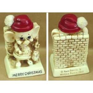  Vintage Russ Berrie Christmas Mouse Figurine (1969 