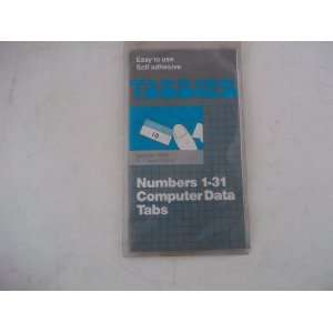   Numbers 1 31 Computer Data Tabs 31 1 Tabs Easy to Use Self Adhesive