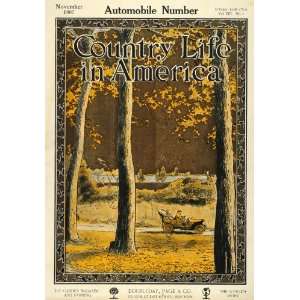 1907 Cover Country Life America Antique Car Touring   Original Cover