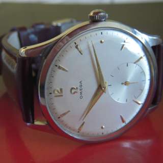 Vintage Swiss Made OMEGA Mens watch 1960s  SILVER DIAL  STEEL CASE  17 