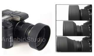 58mm Rubber 3in1 Collapsible Lens Hood for Canon Nikon  