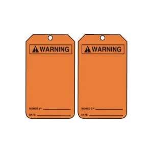  WARNING Blank Tags   RV Plastic (5 7/8 x 3 3/8)   1 Pack 