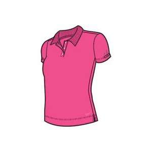   Girls Golf Tech Pique Polos   Spark Bright Pink 