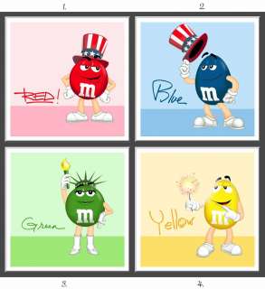 PORCELAIN WALL TILE M&MS M & M CANDY RED YELLOW BLUE GREEN 