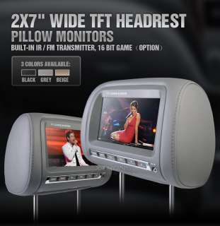 XTRONS 7 Inch Car TV Monitor Headrest GREY TFT LCD  
