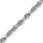 14K White Gold Diamond Cut Rope Chain Necklace 2.65mm 22 Inches New