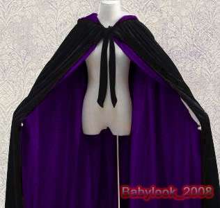 Medieval Black Cape Outdoor Pagan Hooded Cloak Larp Sca  