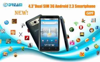 Unlocked Dual SIM 3G WCDMA+GSM WIFI Android2.3 Smartphone Touch Screen 