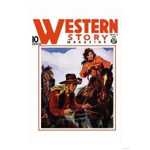 Western Story Magazine Living the Cowboy Way Giclee Poster Print 