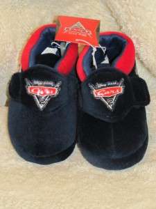   Lightning McQueen Cushy Navy Blue Slippers Size 5 6, 7 8, 9 10 Toddler