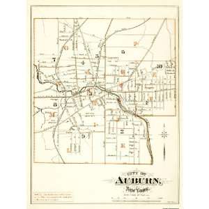    AUBURN NEW YORK (NY) BY MAC CORMAC 1875 MAP