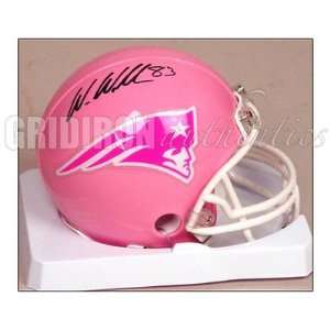  Autographed Wes Welker Mini Helmet   Pink Sports 