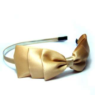   Item  Fashion bow tie silky fabric headband wedding party