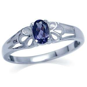 Natural Iolite 925 Sterling Silver Filigree Solitaire Ring(RN0020464)