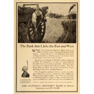 1920 Vintage Ad National Shawmut Bank Boston Farmer   Original Print 