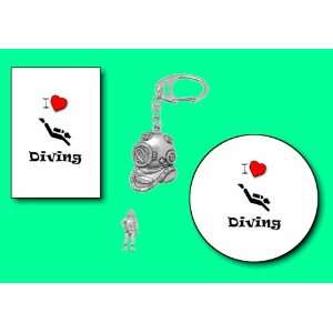  Pewter Diving Commercial Diver Gift Pack Set