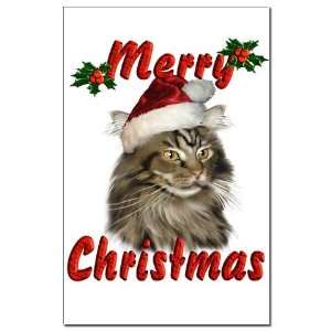  Maine Coon Christmas Cat Pets Mini Poster Print by 