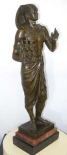 LTD Edition #37 Bronze Egyptian Priest Pharaoh Statue Emile Picault 