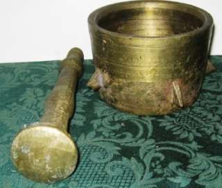 Solid Heavy Brass Mortar and Pestle  