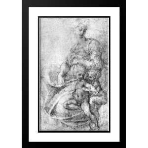  Michelangelo 18x24 Framed and Double Matted Madonna, Child 