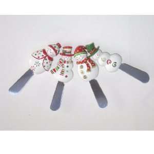  Snowman Cheese Spreaders Set of 4
