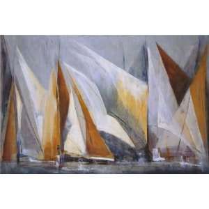 Mar?a Antonia Torres 36W by 24H  Ocean Regatta CANVAS Edge #3 3/4 