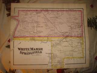 1877 WHITEMARSH SPRINGFIELD TOWNSHIP PENNSYLVANIA MAP N  