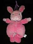 Carters Musical Pull String Pink Flowers Purple Bow Bunny Plush