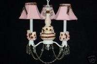 Whimsical Pink and Brown Nursery Chandelier Child Light  