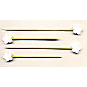  White Wedding Daisies Toothpicks Package