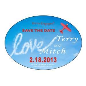    100 Oval Shape Save the Date Wedding Magnets
