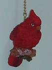 CARDINAL Red Bird Decor Ceiling FAN Light Lamp PULL items in 