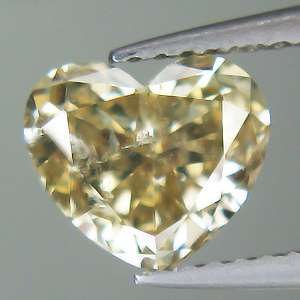   UNTREATED Valentines Heart Fancy Yellow Natural Diamond 5.2x4.8x2.8 mm