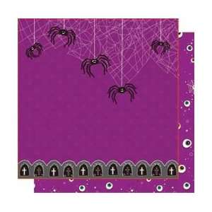  Trick Or Treat Glitter Double Sided Cardstock 12X12 Spiders Web 