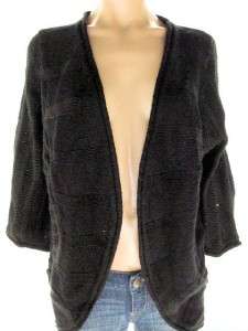 SWEATER PROJECT Black Cardigan Sweater Womens New Nwt size L  