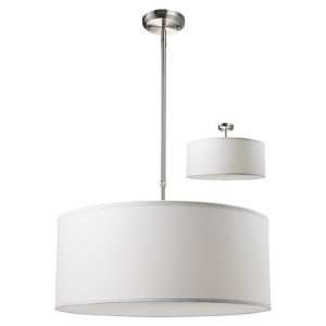  Albion 3 Light Pendant in White / Brushed Nickel Size 10 