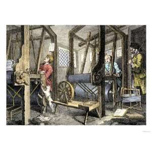  Weaving at Spitalfields, England, c.1700 Giclee Poster 