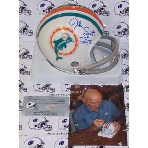   Signed Miami Dolphins 2 Bar Mini Helmet   Autographed NFL Mini Helmets