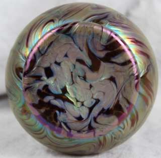 L312 WILHELM KRALIK BOHEMIAN 1900s HD BLOWN IRIDESCENT BOWL BASE 