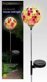 Solar LED Lights Mosaic Garden Sphere 4 Color Change  