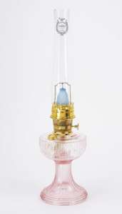 Aladdin Pink Glass Oil kerosene Lamp C6188 NEW Brass  