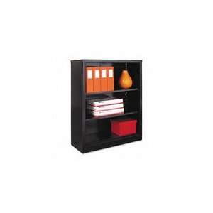  Steel Bookcase, 3 Shelves, 34 1/2w x 13d x 42h, Black 