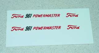 Hubley Ford Powermaster 961 Tractor Stickers FD 001  