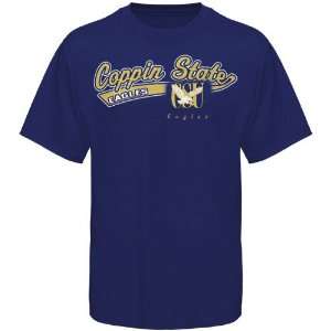 Coppin State Eagles Navy Blue Logo Script T shirt  Sports 