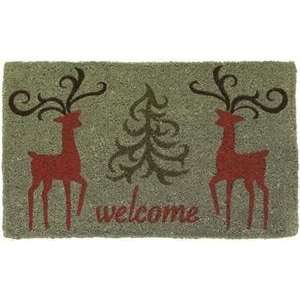  Holly Jolly Reindeer Doormat Patio, Lawn & Garden