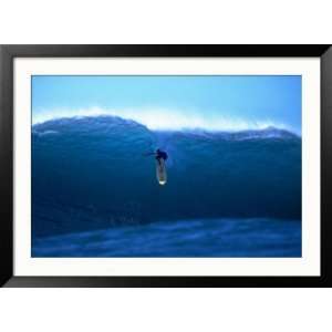  Surfer Surfing Down Wave, Hawaii Collections Framed 