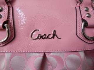 COACH Ashley Signature Satchel Peony Tote Purse 15443 NWT Coral Pink 
