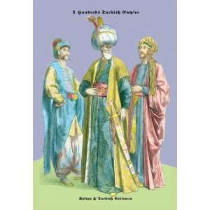  Turkish Noblemen & Sultan, 11th Century 20x30 poster