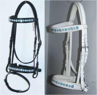 FSS German POSH Daisy Flower Crystal COMFORT Bridle MADE WITH 