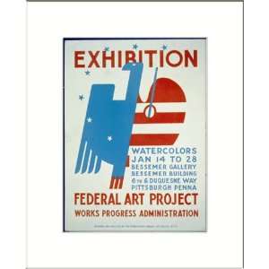  WPA Poster (M) Exhibition [of] watercolors
